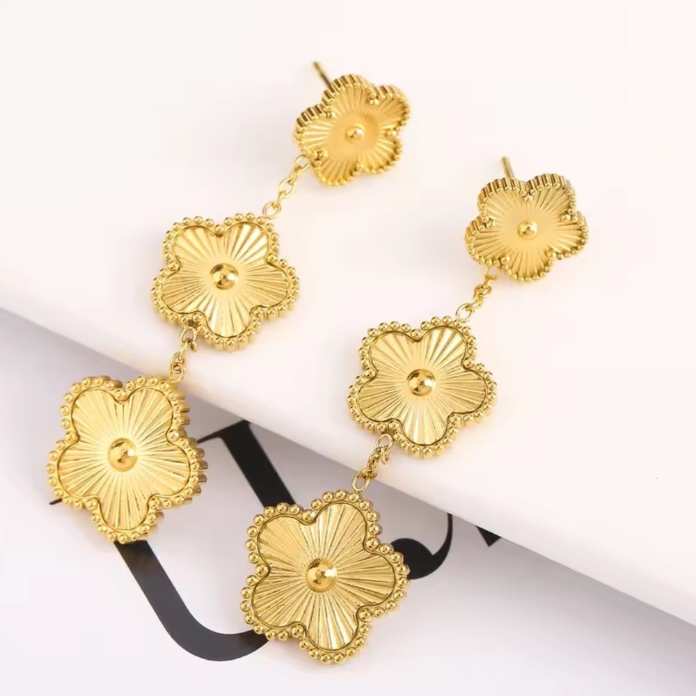 Alhambra 18K Gold Stainless Steel Waterproof Earrings